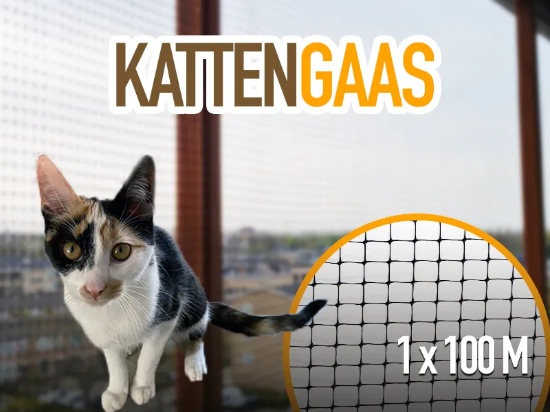 Kattengaas 1 meter breed en 100 meter lang