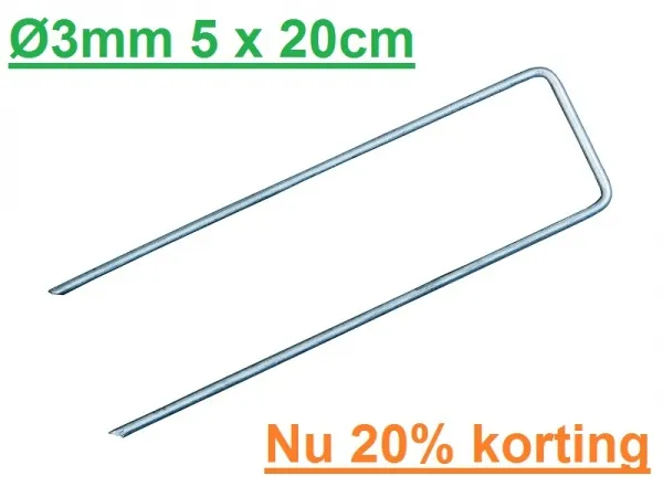 50 gronddoekpennen verzinkt 3mm - 5 x 20cm
