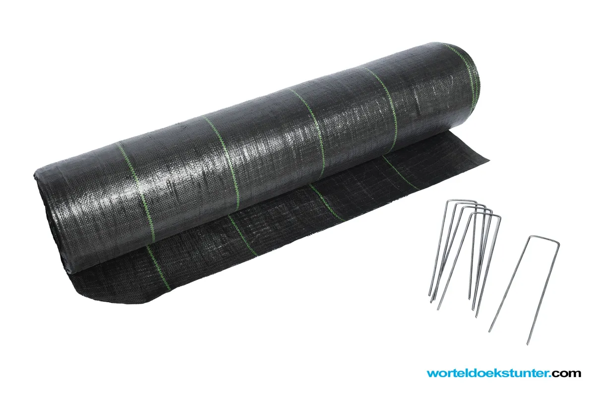 Worteldoek pakket 3,25 x 50M inclusief 100 gronddoekpennen